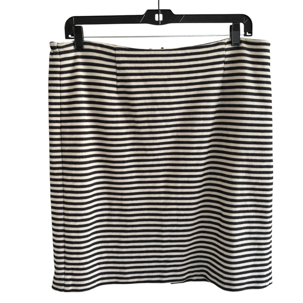 Talbots Classic Knit Striped Pencil Skirt Size 14W Stretch Office Workwear